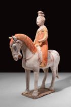 CHINESE TANG DYNASTY HORSE AND FEMALE RIDER