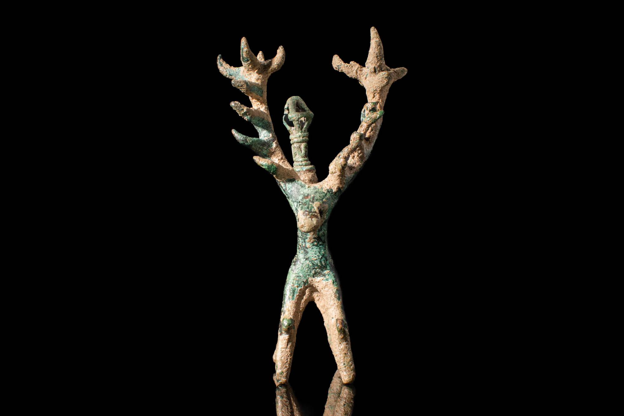 WESTERN ASIATIC BRONZE STAG FIGURINE - Image 3 of 5