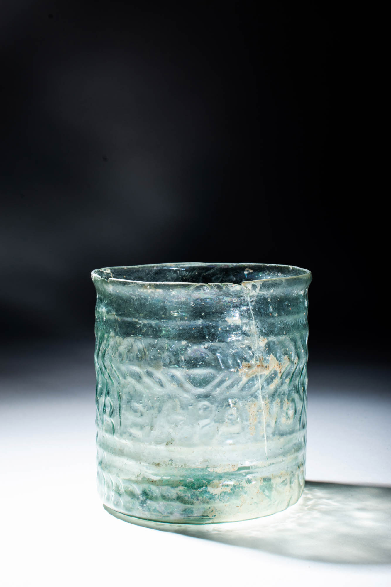 BYZANTINE GLASS CUP DECORATED WITH INSCRIPTION