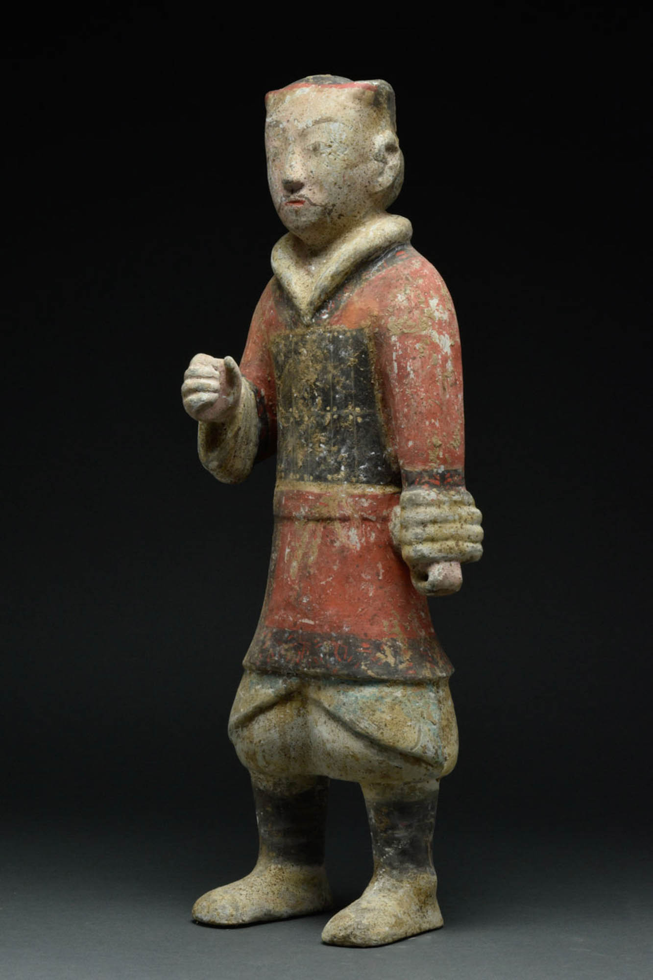 CHINESE HAN DYNASTY POLYCHROME TERRACOTTA WARRIOR - TL TESTED - Image 2 of 8