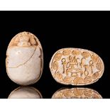 EGYPTIAN STEATITE SCARAB WITH DEPICTION OF A BEE