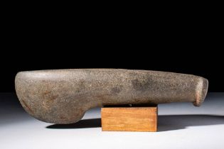 A VERY RARE FATJANOVO CULTURE STONE BATTLE AXE