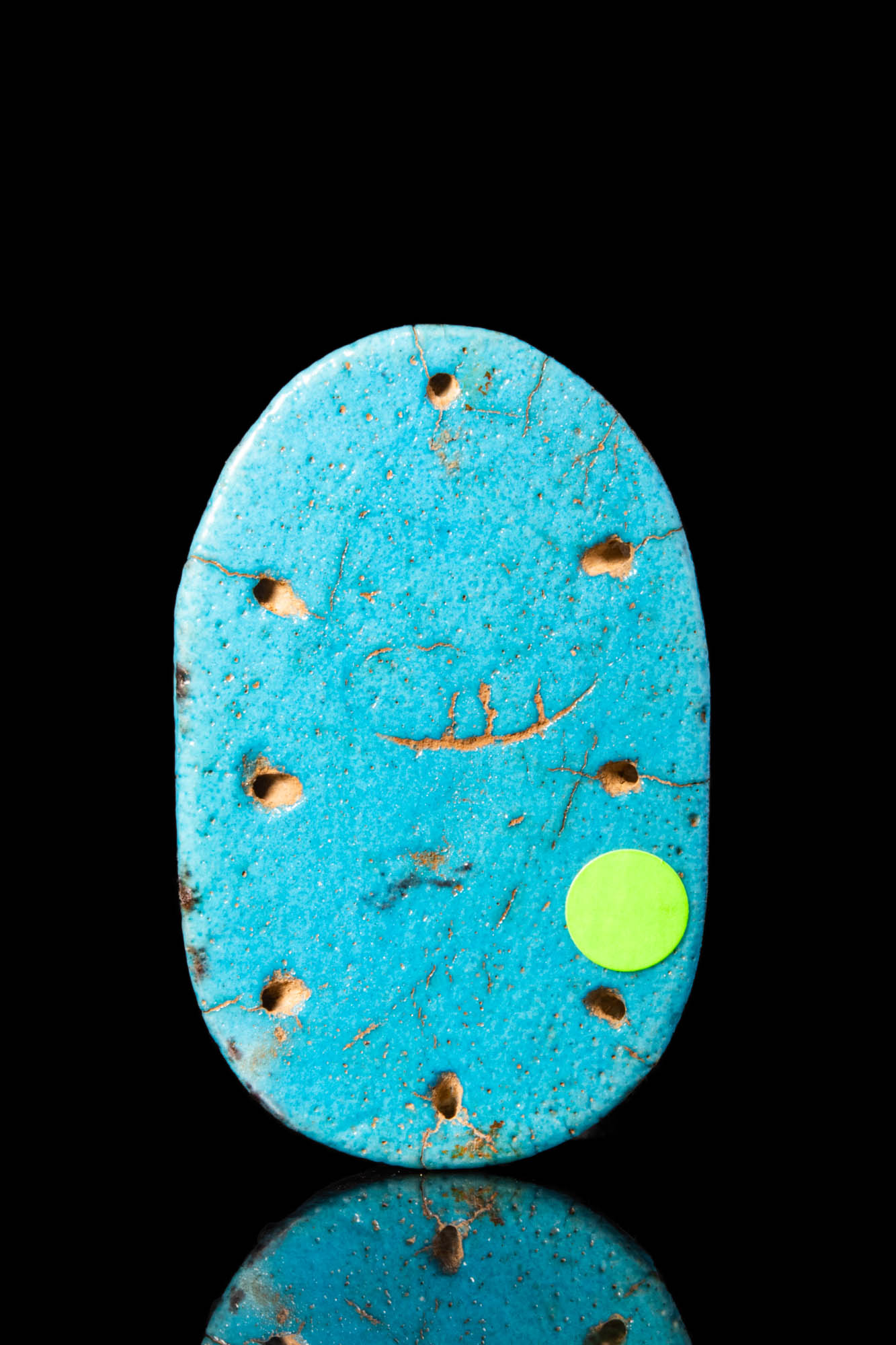 EGYPTIAN FAIENCE FUNERARY SCARAB - Image 4 of 4