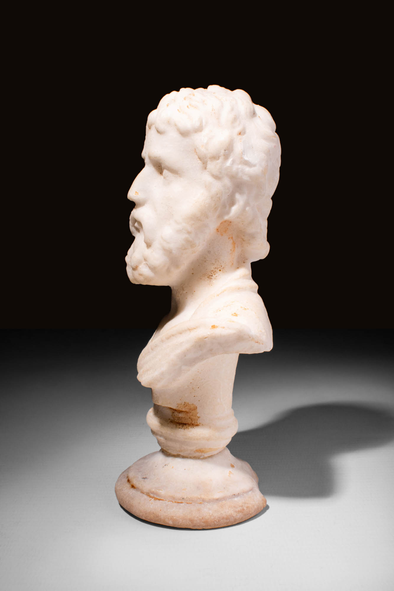 NEOCLASSICAL MARBLE BUST OF AN EMPEROR - MARCUS AURELIUS - Image 4 of 5