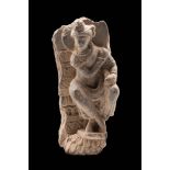 GANDHARAN SCHIST STONE SEATED BODHISATTVA