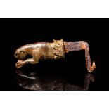 ROMAN BRONZE KEY LION SHAPED