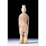 CHINESE NORTHERN WEI DYNASTY TERRACOTTA OFFICIAL FIGURE