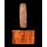 RARE SUMERIAN TRANSLUCENT STONE CYLINDER SEAL- ORIGINAL LAMBERT REPORT