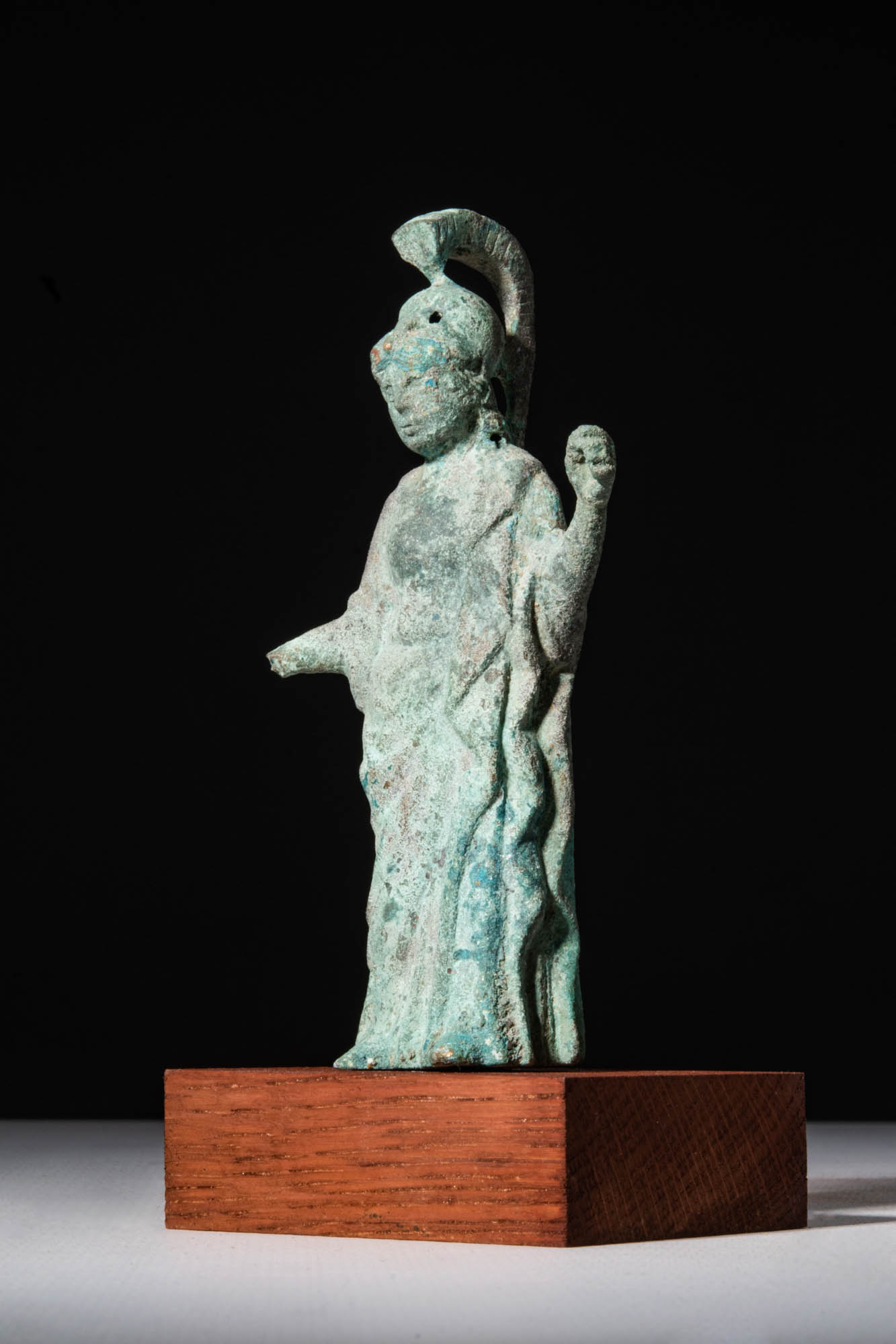 LARGE ROMAN BRONZE FIGURINE OF MINERVA - Image 2 of 5