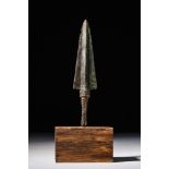 ANCIENT BRONZE SPEARHEAD