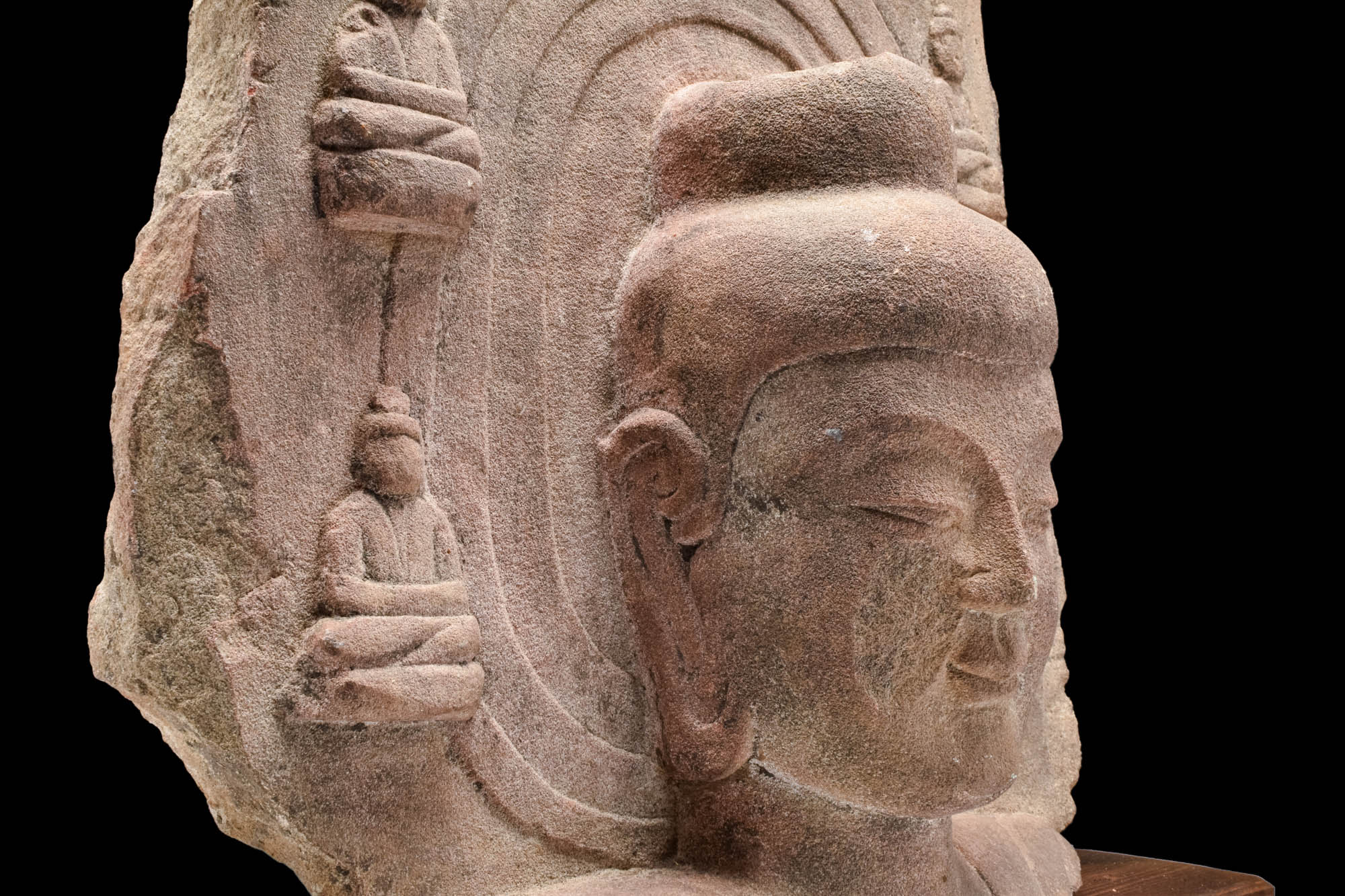 CHINESE MING DYNASTY STONE BUDDHA HEAD WITH HALO - Image 6 of 6