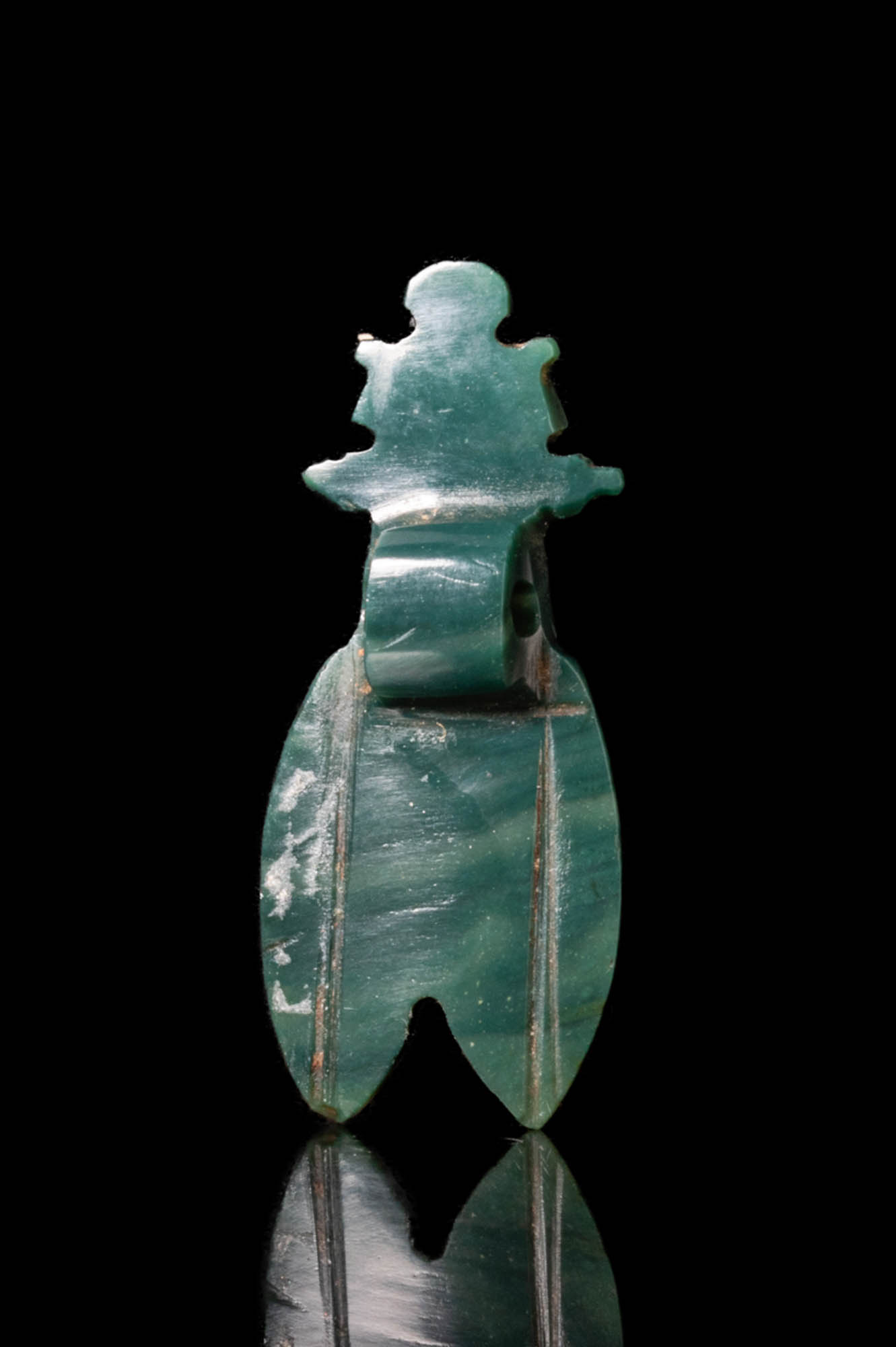 EGYPTIAN CROWNED HORUS/CICADA JADE AMULET - Image 3 of 3