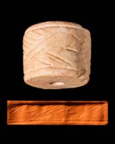 SUMERIAN WHITE STONE CYLINDER SEAL- ORIGINAL LAMBERT REPORT