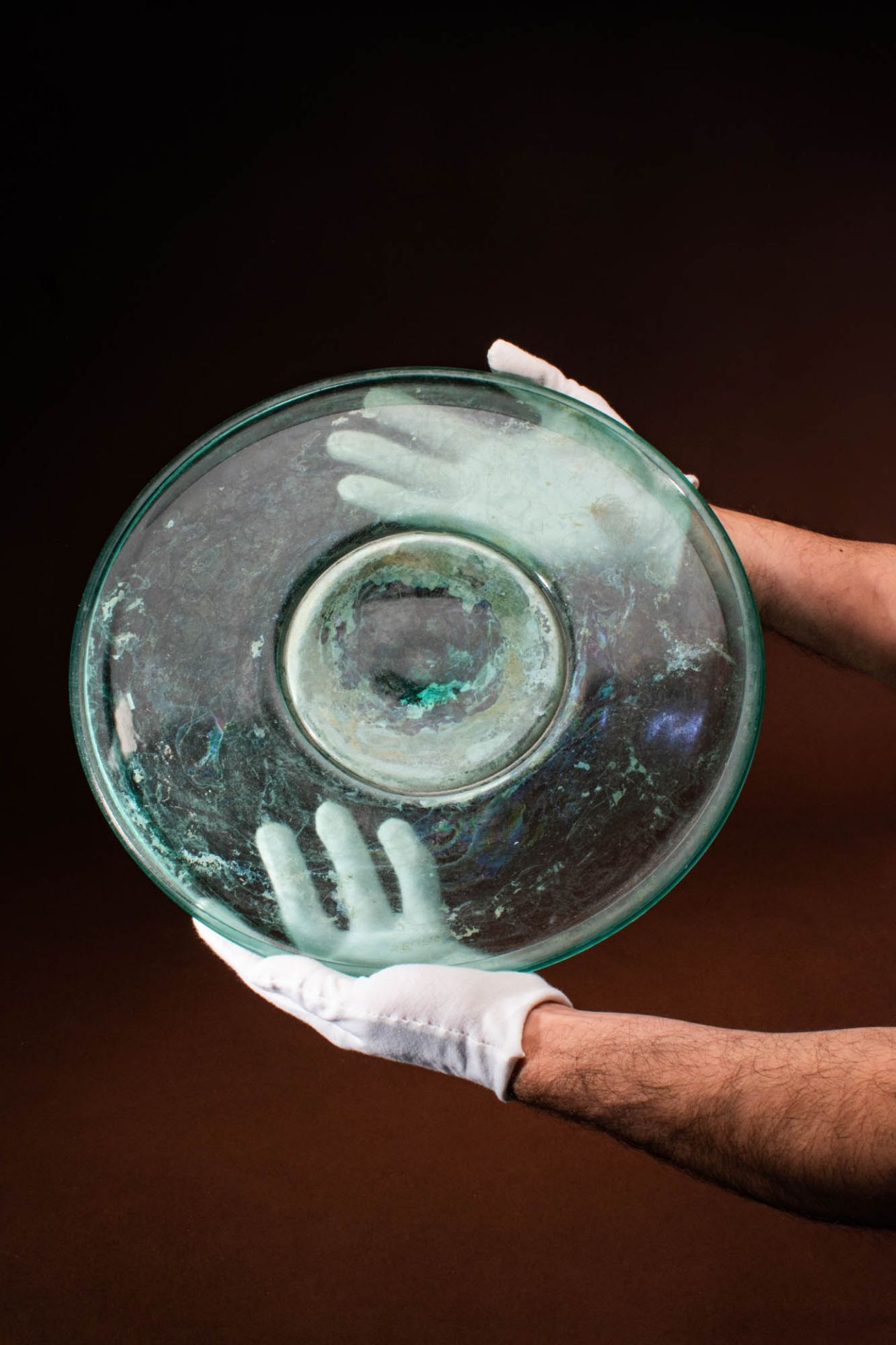 LARGE ROMAN GREEN GLASS DISH - Bild 3 aus 7