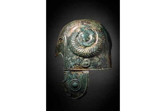 GREEK CHALCIDIAN HELMET WITH HORNS OF ZEUS AMUN - Bild 5 aus 12