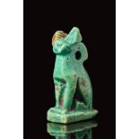 EGYPTIAN FAIENCE AMULET OF BASTET