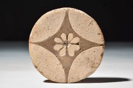 EGYPTIAN NEW KINGDOM FAIENCE ROSETTE INLAY