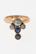 Diamantring mit Saphiren