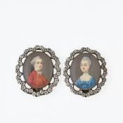 Zwei Barockschließen mit Miniaturen