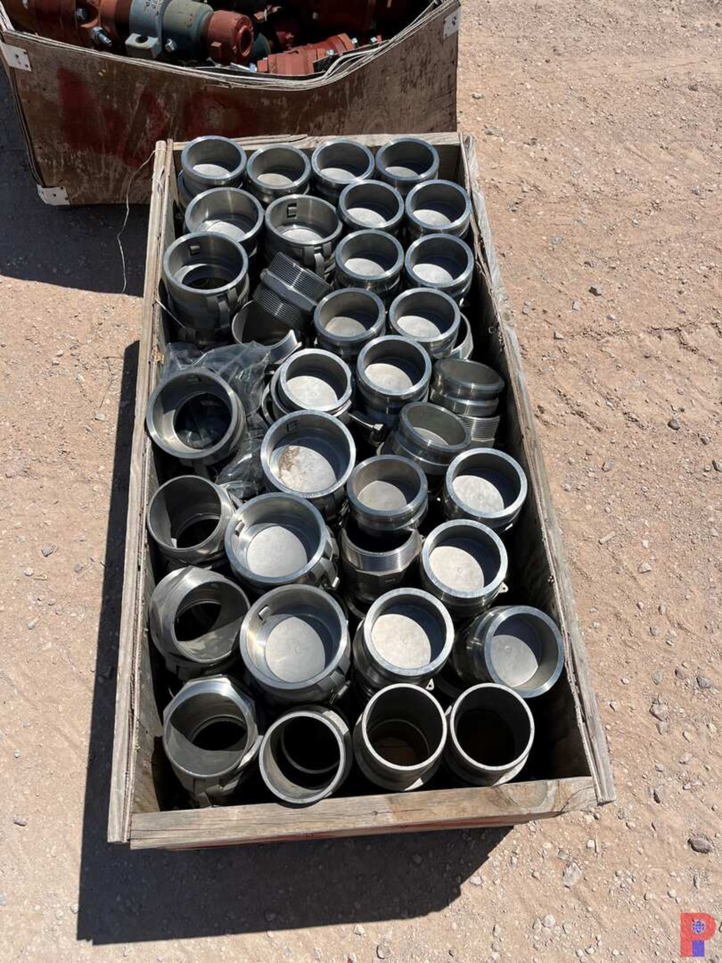 CRATE OF STAINLESS STEEL HOSE COUPLINGS