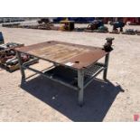 80”L X 55”W X 32”H WELDING BENCH W/ 6-1/2” VISE