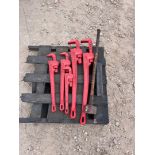 (5) RIGID PIPE WRENCHES & BRASS SLEDGE HAMMER