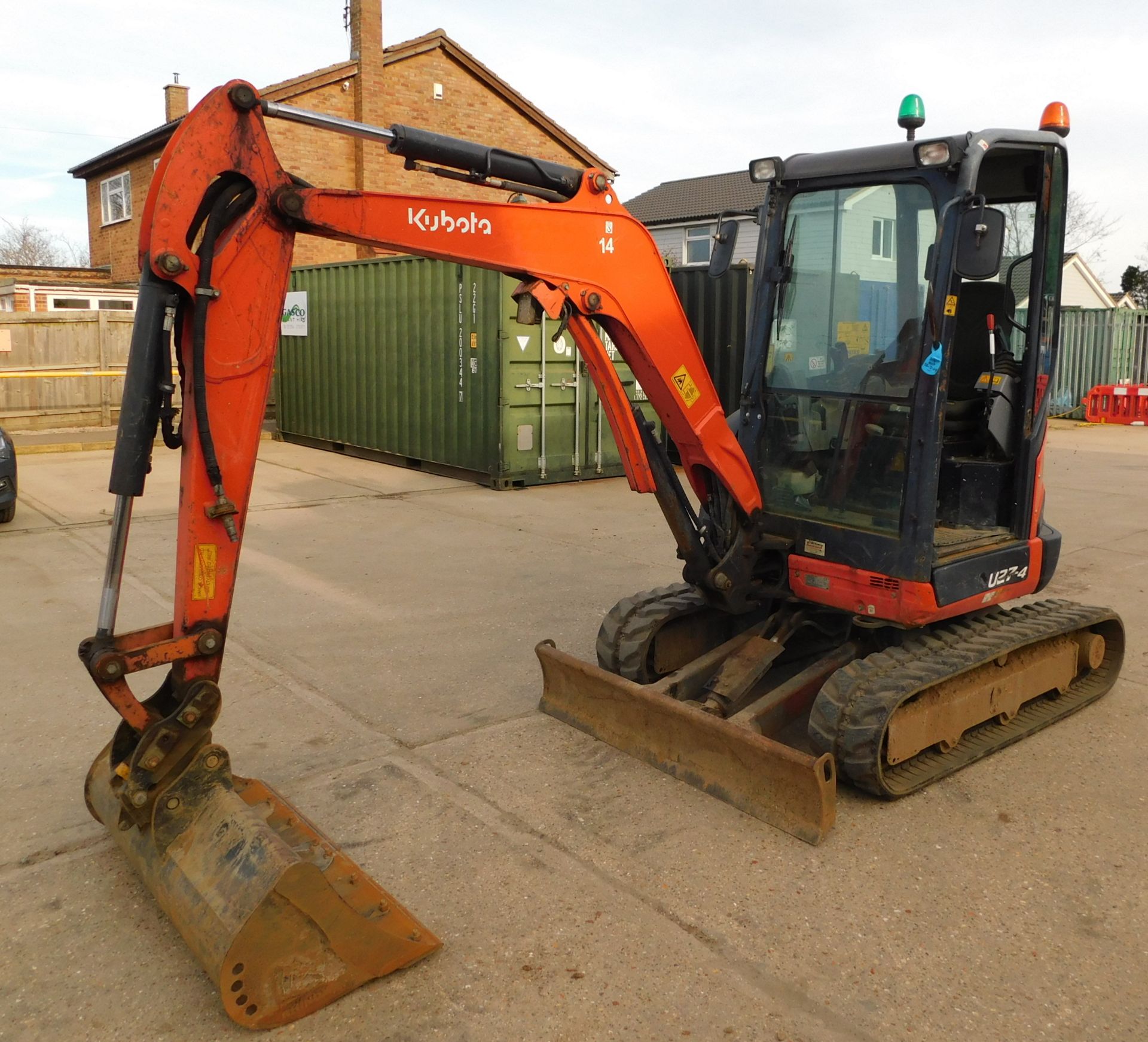 Kubota U27-4 Mini-Excavator (2015), Manual Quick Hitch, Blade, Serial Number 57248, 3,461 hours ( - Image 2 of 16