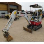 Takeuchi TB217R Mini Excavator (2021), Check Valves, Manual Quick Hitch, Blade, Hydraulic