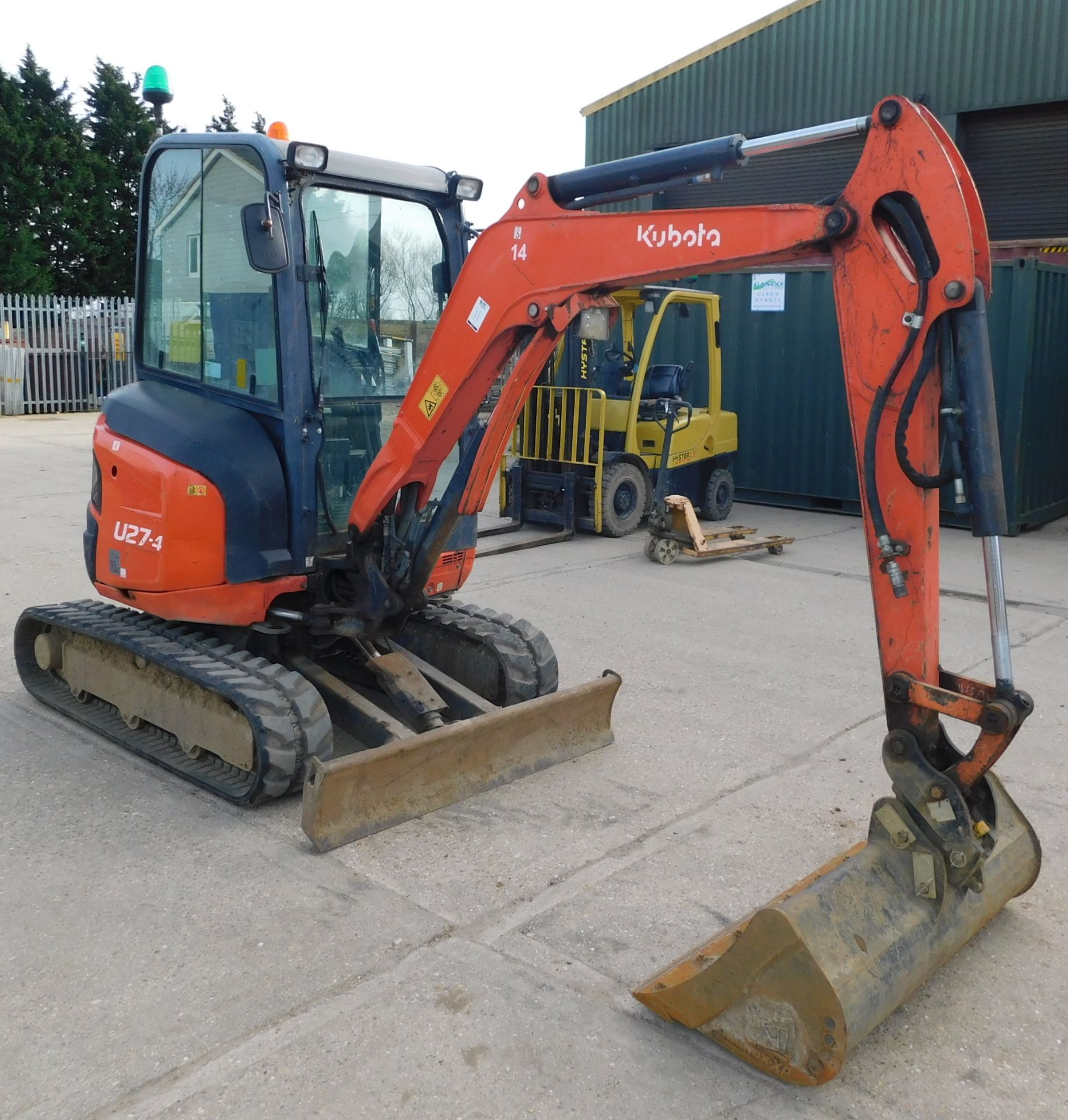 Kubota U27-4 Mini-Excavator (2015), Manual Quick Hitch, Blade, Serial Number 57248, 3,461 hours ( - Image 3 of 16