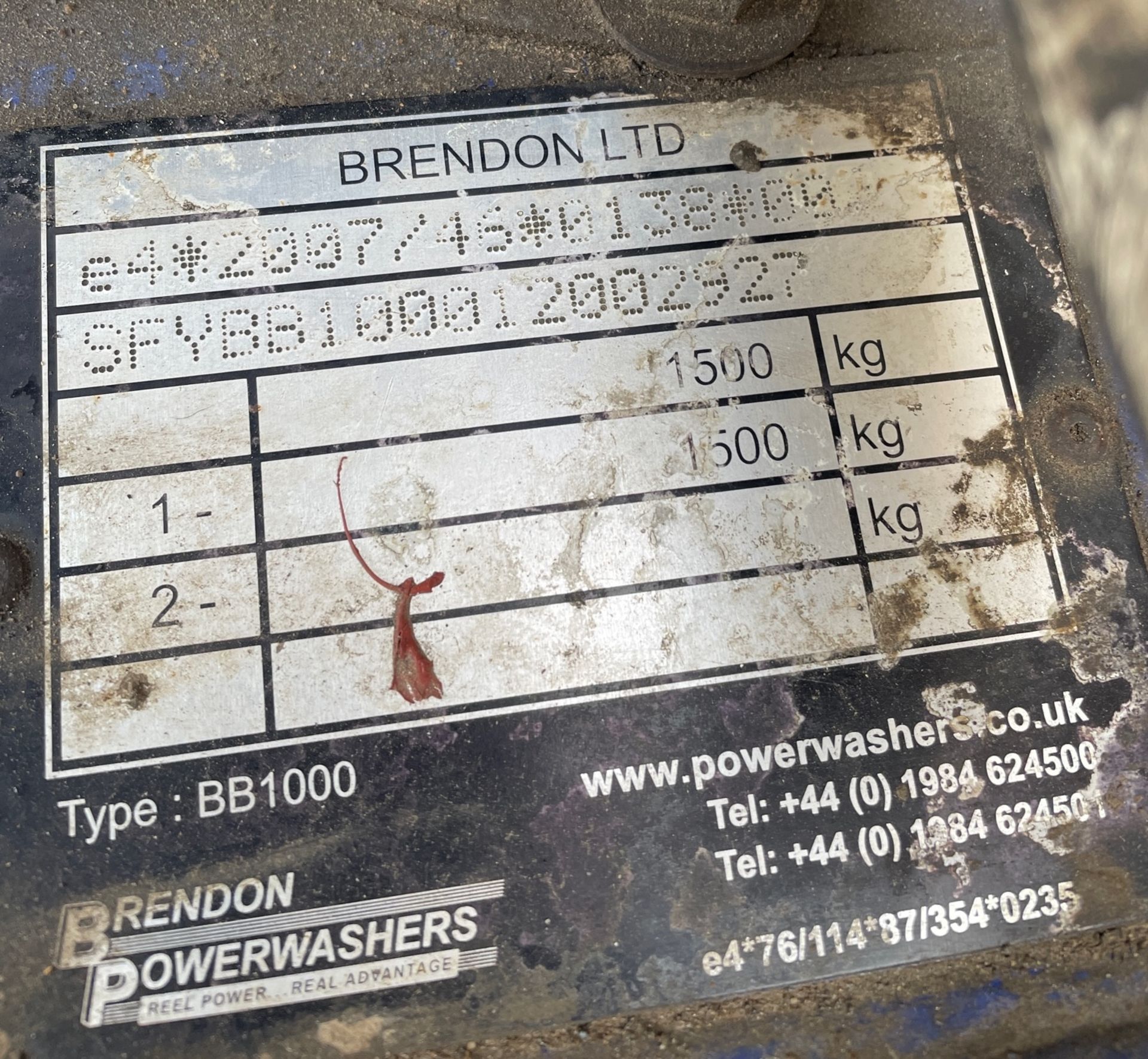 Brendan Single Axle Trailer Mounted Pressure Washer, Serial Number SFYBB100012002927 with Diesel - Image 3 of 3