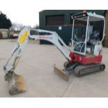 Takeuchi TB217R Mini-Excavator (2021), Check Valves, Manual Quick Hitch, Blade, Hydraulic