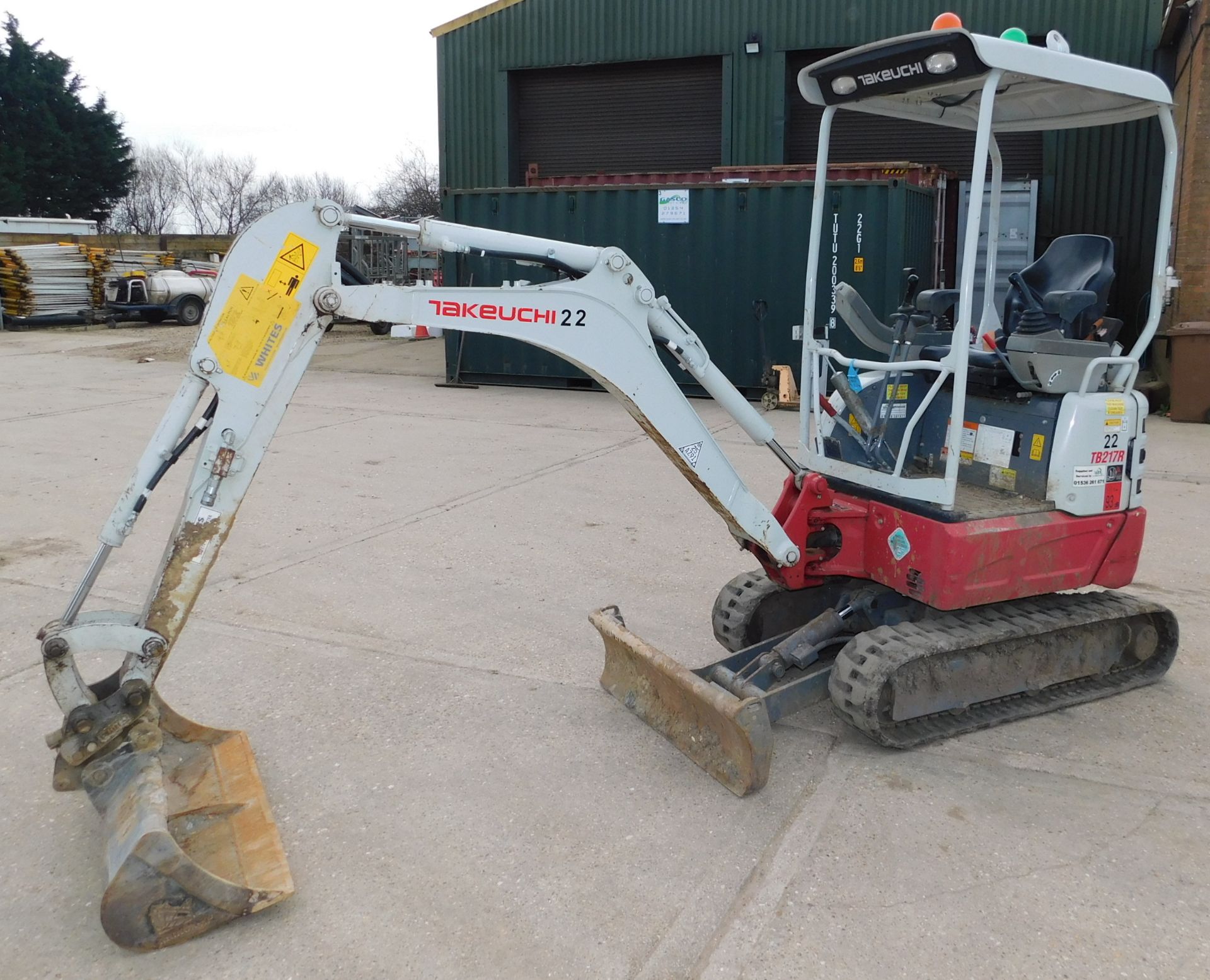 Takeuchi TB217R Mini-Excavator (2021), Check Valves, Manual Quick Hitch, Blade, Hydraulic