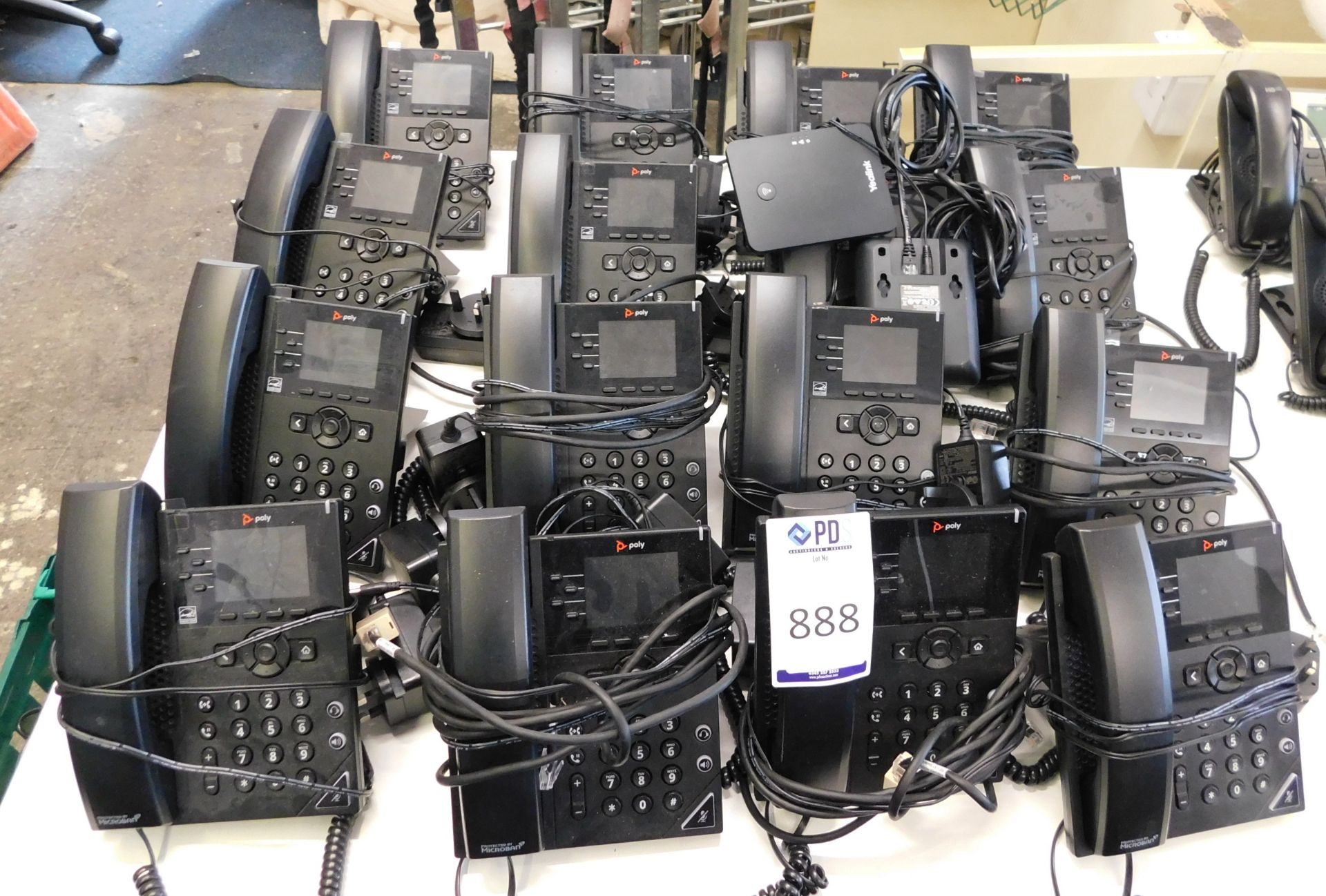 16 Poly Telephone Handsets (Location: Stockport. Please Refer to General Notes)