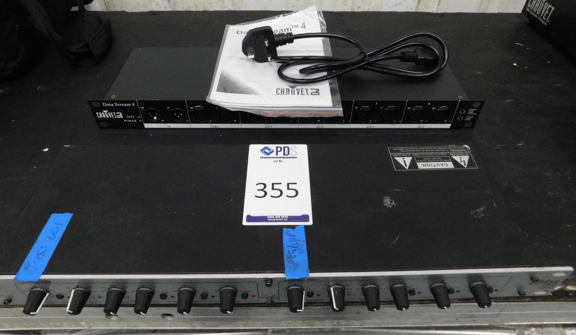 DBX DBX234XSV-EU Stereo 2/3/Mono 4-Way Crossover Unit, Serial Number 12001250261 & a Chauvet DJ