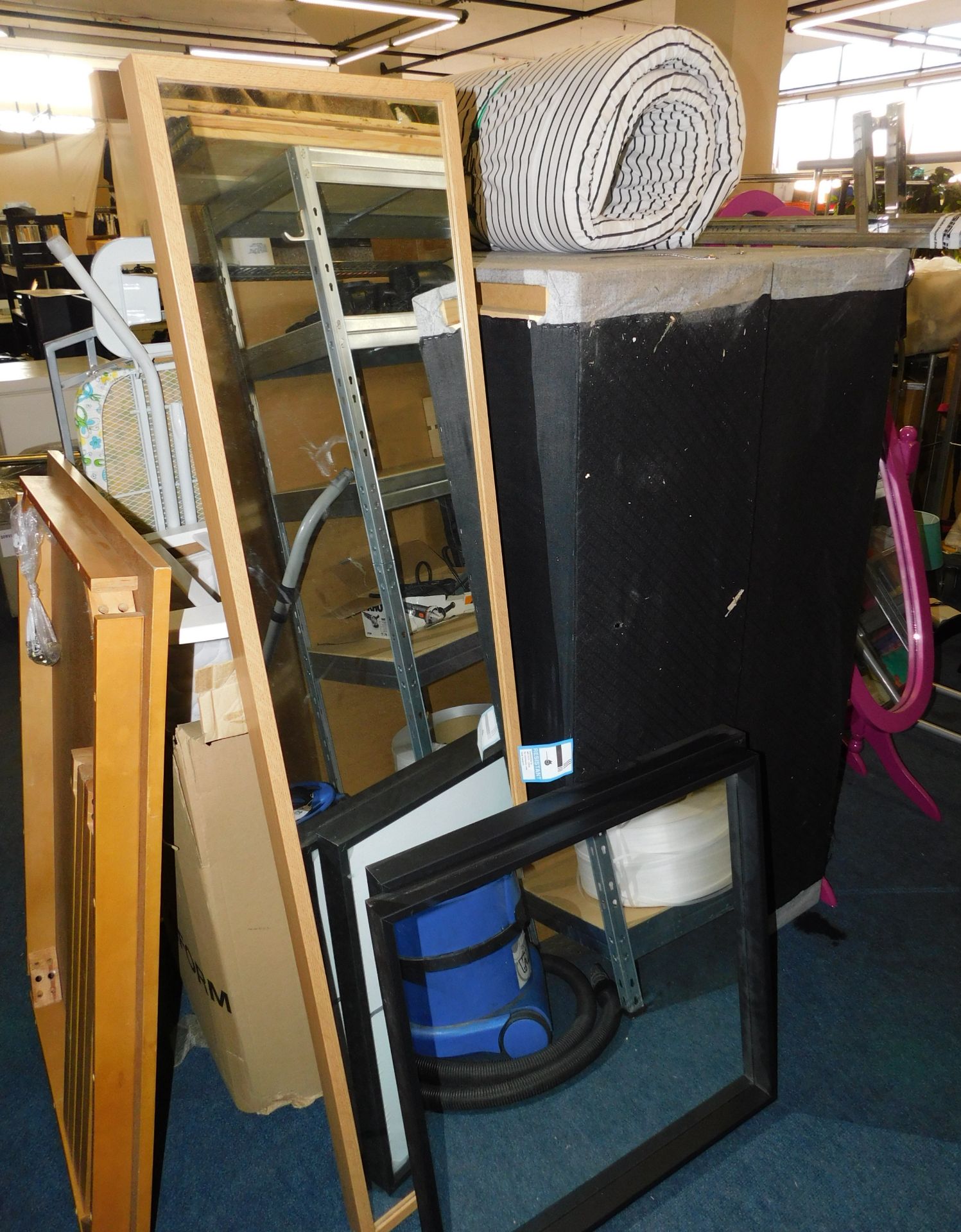 Quantity of Household Items to Include Devan Base, Folding Single Bed, 2 Clothes Rails, 6 Mirrors, - Image 3 of 3