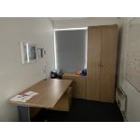 Contents of Office including: Workstation, Pedestal, Double Door Low Cupboard, Double Door