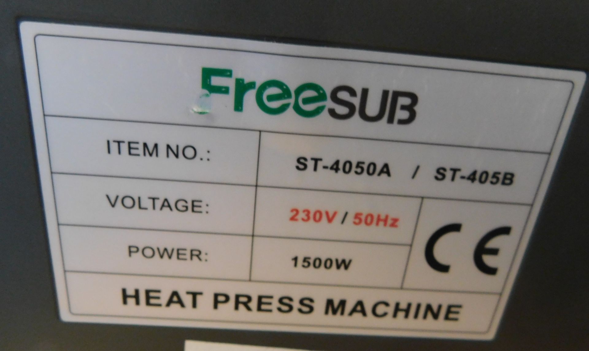 Freesub ST-4050 Sublimation Transfer Machine (Location: Stockport. Please Refer to General Notes) - Image 5 of 5