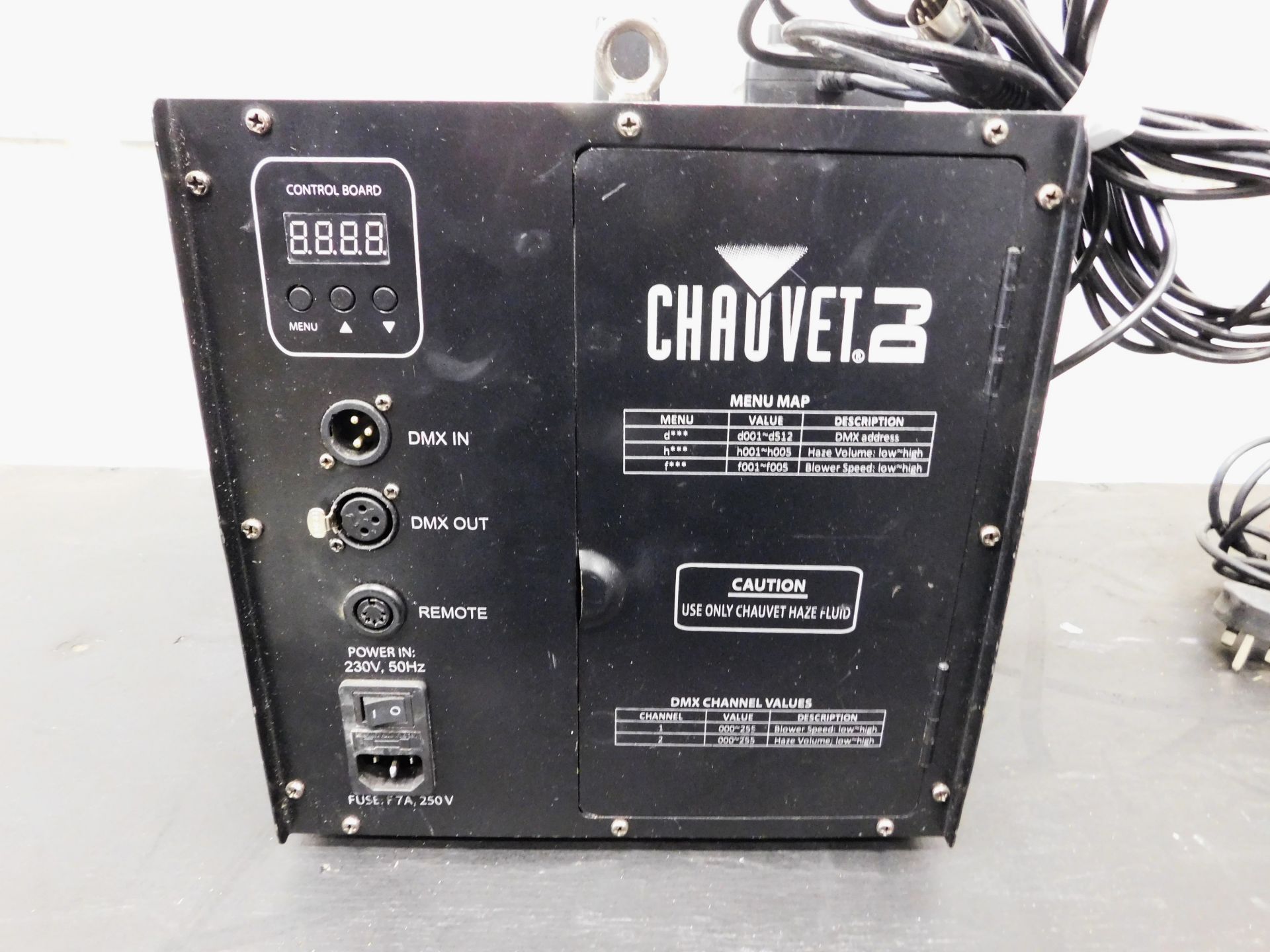 Chauvet Hurricane Haze 2D Haze Machine, Serial Number 05070389-1115000127 & Chauvet 220VHHAZE3D Haze - Image 6 of 8