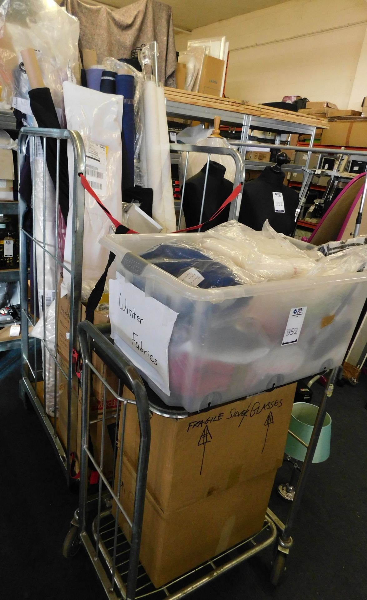 Contents of 2 Trollies of Assorted Fabrics (Location: Stockport. Please Refer to General Notes)