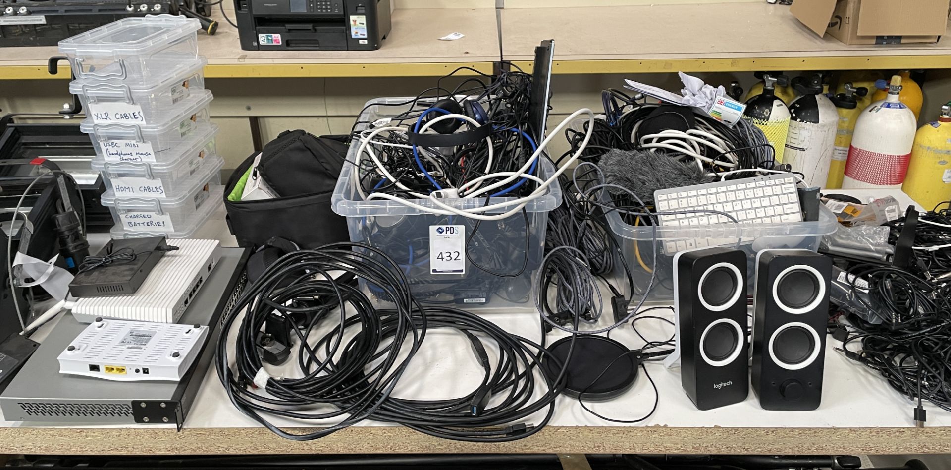 Quantity of Various Audio Visual Equipment including Cables, Speakers, Pop Filters, Headphones, Dead