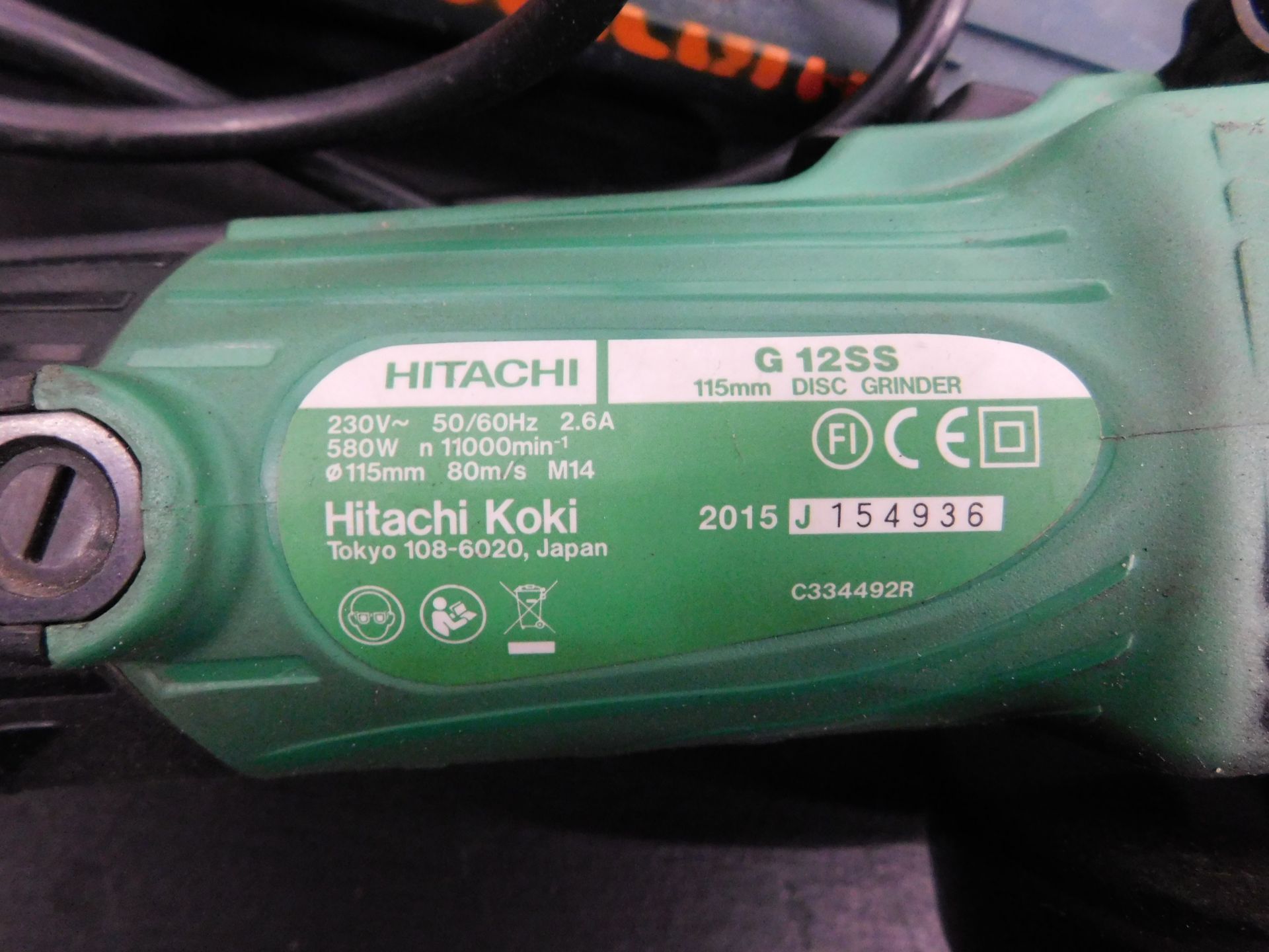 Hitachi G12SS 115mm Disc Grinder, Serial Number 154936, Makita 4350FCT Orbital Jigsaw & Titan - Image 3 of 8