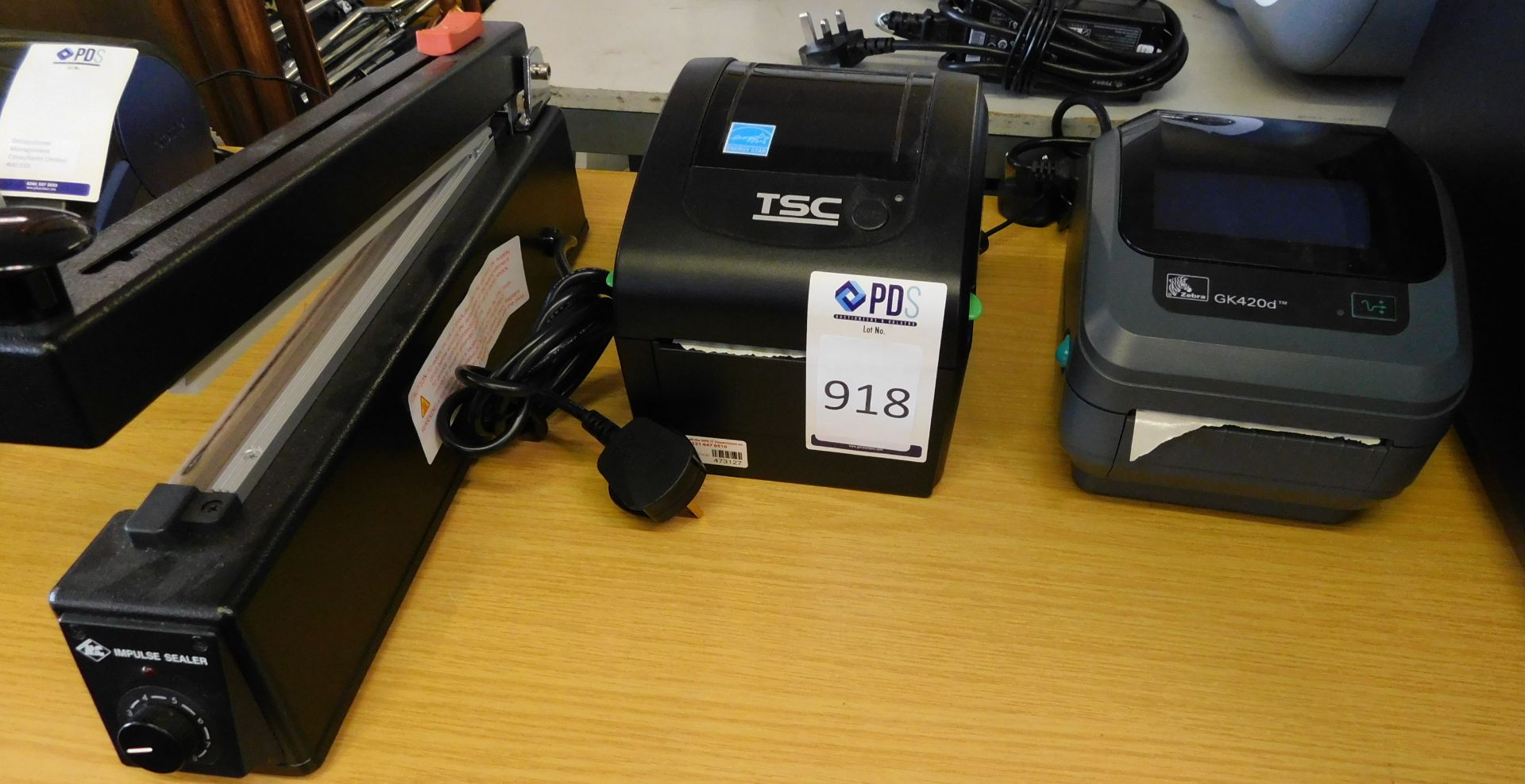 2 Label Printers & Heat Sealer (Location: Stockport. Please Refer to General Notes)
