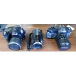 Fujifilm FinePix S56002 Camera, Panasonic HDCSD20 Camcorder & Cosina C1 Analogue Camera (Location: