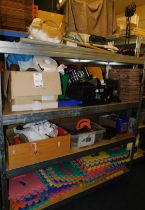 Contents of 4 Shelves to Include Cleaning Products, Floor Cleaner, Parasol, Hand Sanitizer &