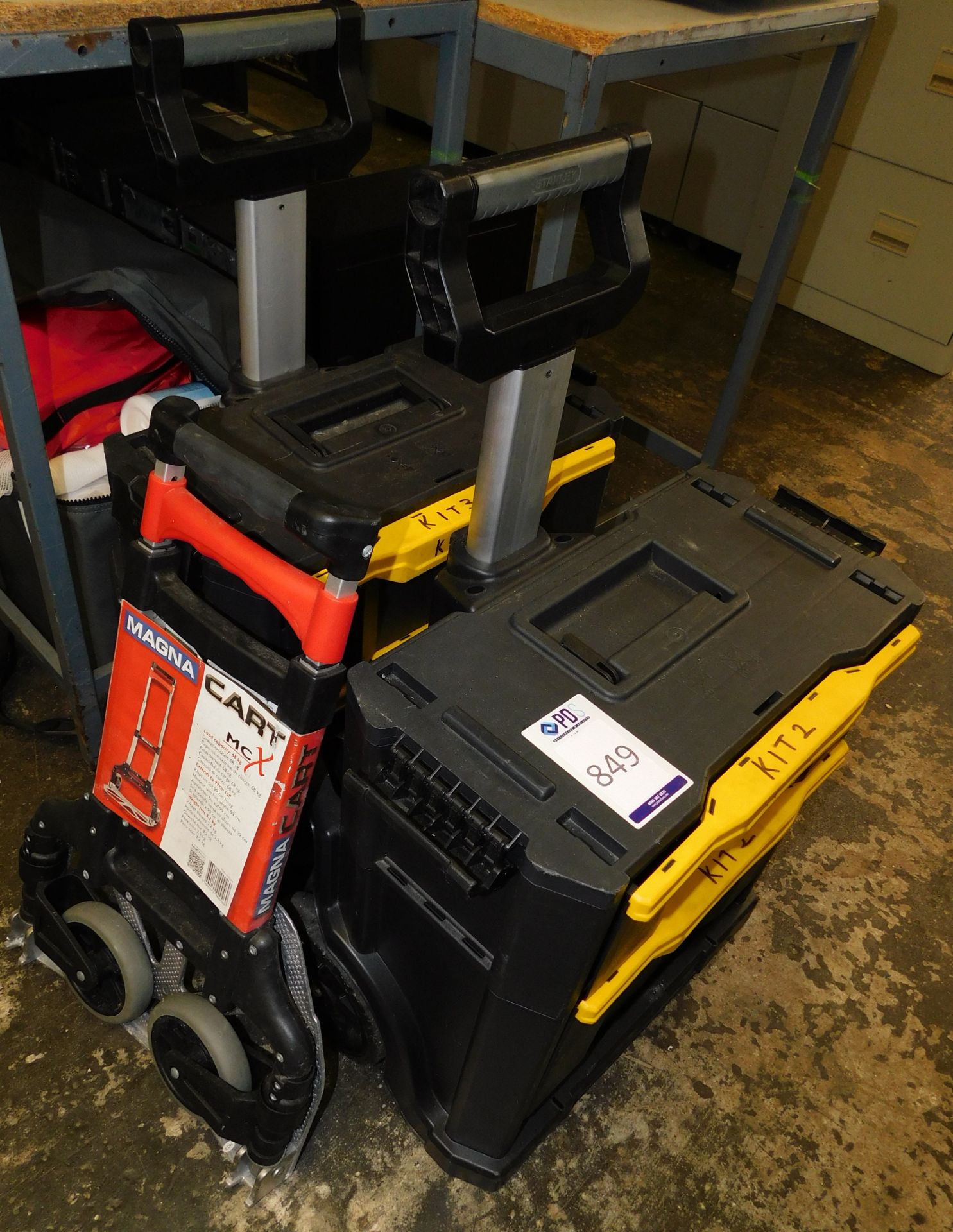 2 Stanley Mobile Tool Boxes & Extendable Sack Truck (Location: Stockport. Please Refer to General