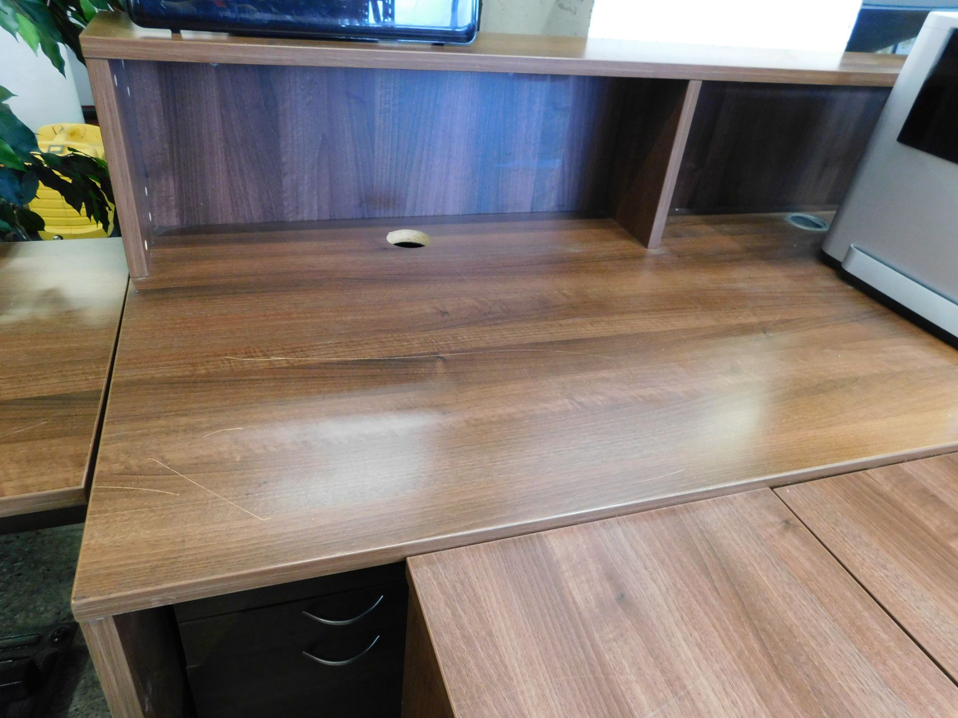 2 American Walnut Effect Desks & 4 Matching Pedestals (Location: Stockport. Please Refer to - Image 2 of 6