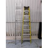 Pair of Electrician’s Step Ladders & an 8 Rung Aluminium Ladder (Location: South East London. Please
