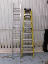 Pair of Electrician’s Step Ladders & an 8 Rung Aluminium Ladder (Location: South East London. Please