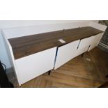 White Laminate & American Walnut Effect Sideboard (First Floor) (Location: Altrincham. Please