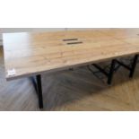 Oak Effect Board Room Table, 2,000mm X 1,200mm with Central Power & Networking Sockets (First Floor)